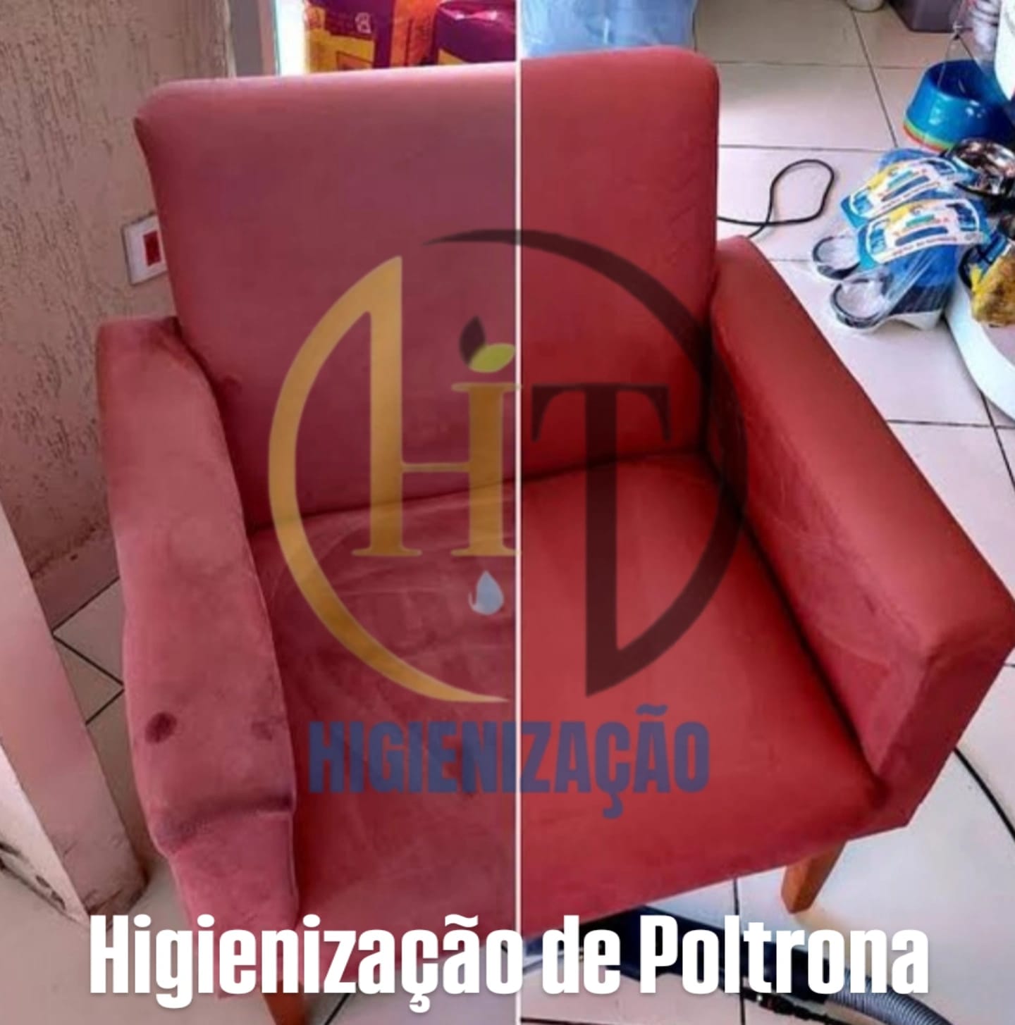 Equipe de higienização de estofados trabalhando
